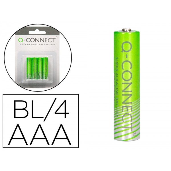 Pilha q connect alcalina aaa blister com 4 unidades