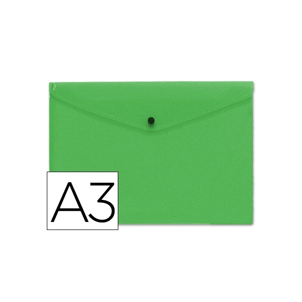 Bolsa porta documentos liderpapel com mola din a3 verde