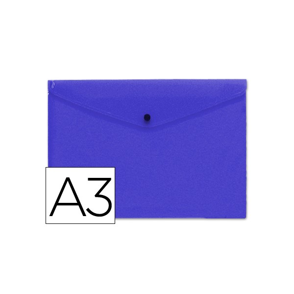 Bolsa porta documentos liderpapel com mola din a3 azul