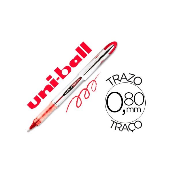 Marcador uni ball roller ub 200 vision vermelho 08 mm