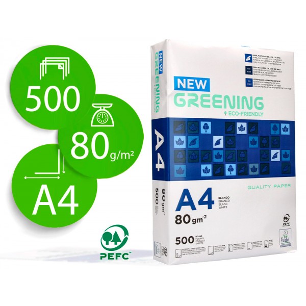 Papel fotocopia greening din a4 pack 500 folhas 80 gr