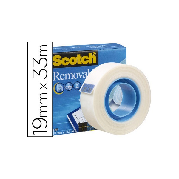 Fita adesiva scotch removivel 33mtx19mm