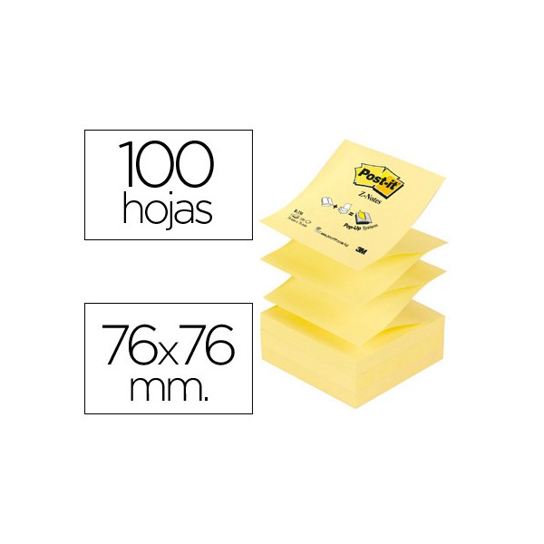 Bloco de notas adesivas post it amarelo 76 x 76 mm