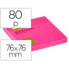 Bloco de notas adesivas q connect rosa fluorescente 75 x 75 mm