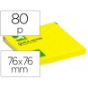 Bloco de notas adesivas q connect amarelo fluorescente75x75mm