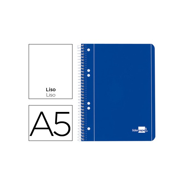 Caderno espiral liderpapel capa azul 80 f din a5 liso