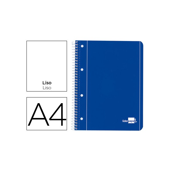 Caderno espiral liderpapel capa azul 80 f din a4 liso