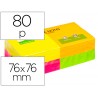 Bloco de notas adesivas q connect sortido 75 x 75 mm