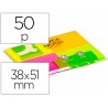 Bloco de notas adesivas q connect fluorescente 40 x 50 mm