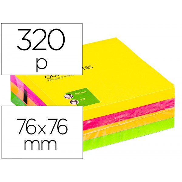 Bloco de notas adesivas q connect fluorescente 75 x 75 mm