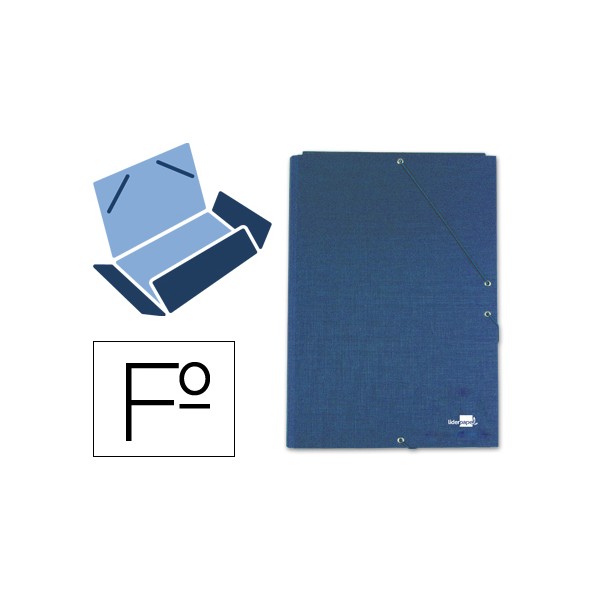 Pasta de elasticos liderpapel paper coat folio azul