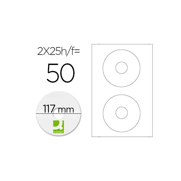 Etiquetas adesivas q connect din a4 117 mm diametro