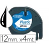 Fita dymo 12mmx4mt preto branco perola para maquina letratag 91201