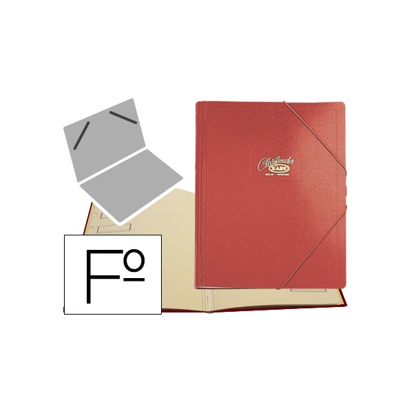 Pasta classificadora saro cartao compacto folio com 12 departamentos vermelha