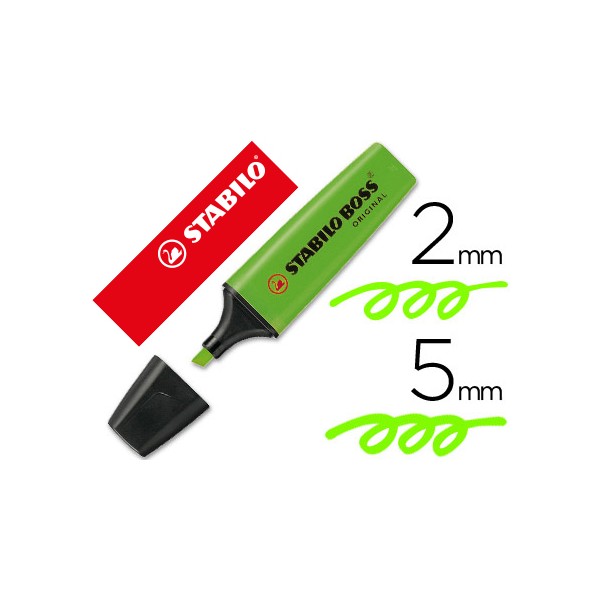 Marcador stabilo boss fluorescente 70 verde