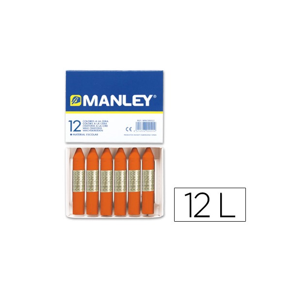 Lapis de cera manley 12 unidades laranja