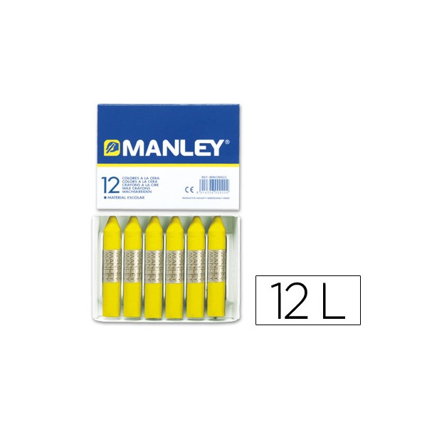 Lapis de cera manley 12 unidades amarelo limao