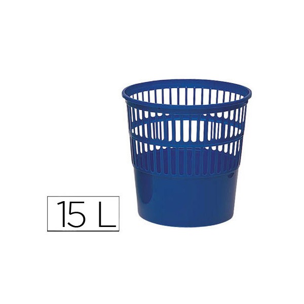 Cesto de papeis plastico azul 275 x 275 mm capacidade para 15 litros