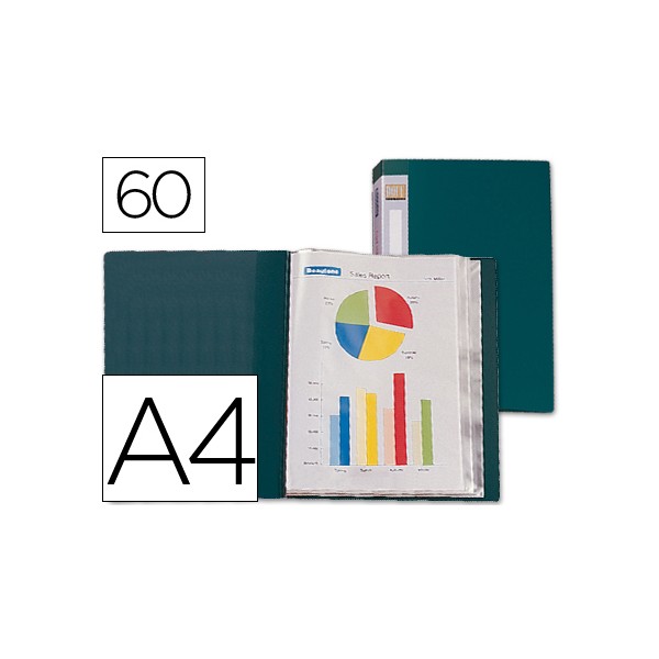 Capa catalogo liderpapel 60 bolsas din a4 verde