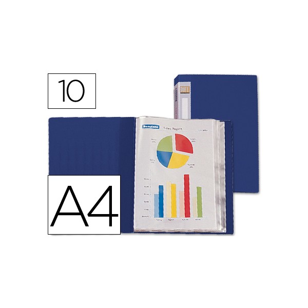 Capa catalogo liderpapel 10 bolsas din a4 azul