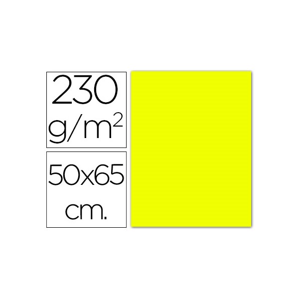 Cartolina fluorescente 50 x 65 cm 230 gr amarela