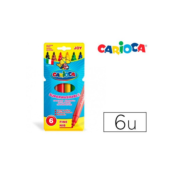 Marcador carioca joy caixa de 6 cores