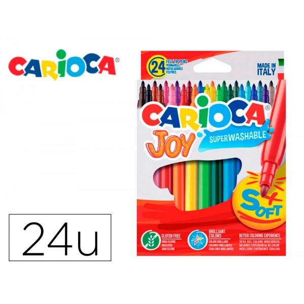 Marcador carioca joy caixa de 24 cores