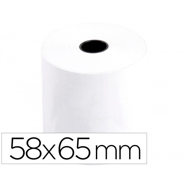 Rolo papel para impressora 58x65x11 mm 60 gr