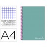 Caderno espiral liderpapel din a4 jolly capa forrada 140 f 75 gr quadricula 5mm 5 bandas de cores 4 furos cor turquesa