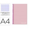 Caderno espiral liderpapel din a4 jolly capa forrada 140 f 75 gr quadricula 5mm 5 bandas de cores 4 furos cor rosa