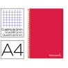 Caderno espiral liderpapel din a4 jolly capa forrada 140 f 75 gr quadricula 5mm 5 bandas de cores 4 furos cor vermelho