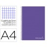 Caderno espiral liderpapel din a4 jolly capa forrada 140 f 75 gr quadricula 5mm 5 bandas de cores 4 furos cor lilas