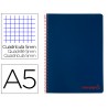 Caderno espiral liderpapel din a5 wonder capa plastico 120 f 90 gr quadricula 5mm 5 bandas de cores 6 furos azul marinho