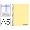 Caderno espiral liderpapel din a5 wonder capa plastico 120 f 90 gr quadricula 5mm 5 bandas de cores 6 furos amarelo