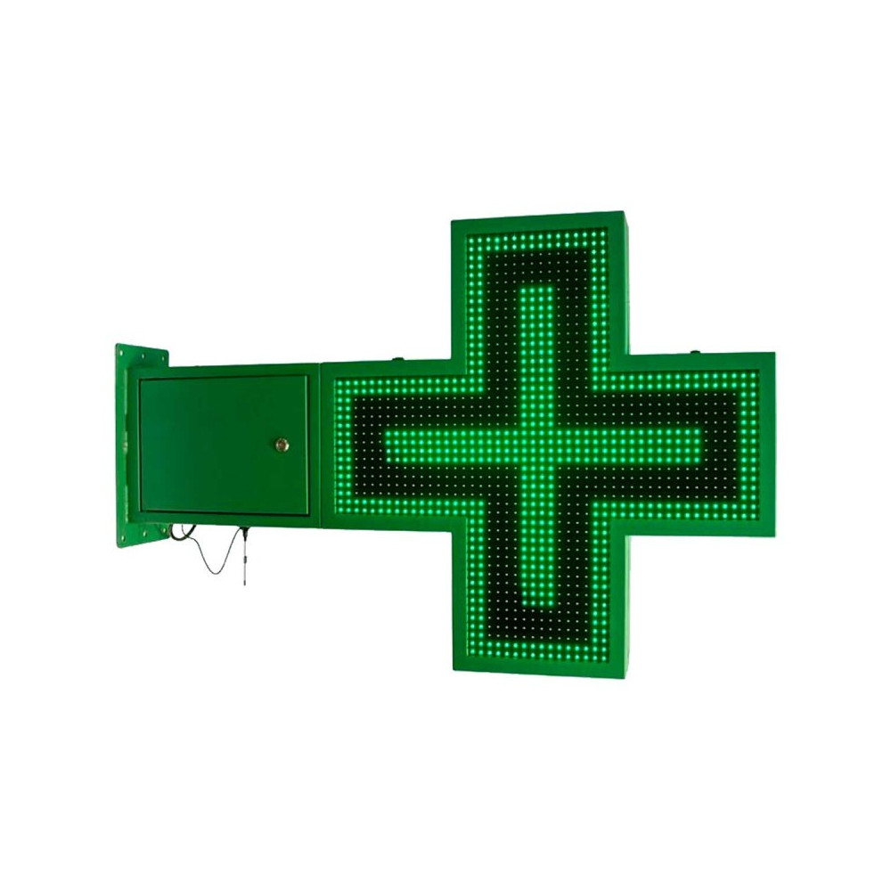 Cruz de Farmácia LED Verde 830x830mm