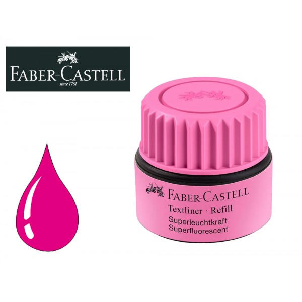 Tinta marcador faber castell fluorescente 1549 com sistema capilar cor rosa frasco de 30 ml