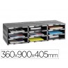 Modulo classificador archivo 2000 archivodoc 9 compartimentos cor preto 360x900x405 mm