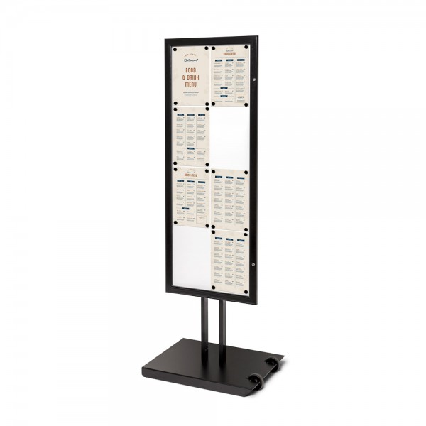 Soporte con marco para menús de exterior Negro 8 x A4 a una cara Soporte con marco para menús de exterior Negro 8 x A4 a una cara