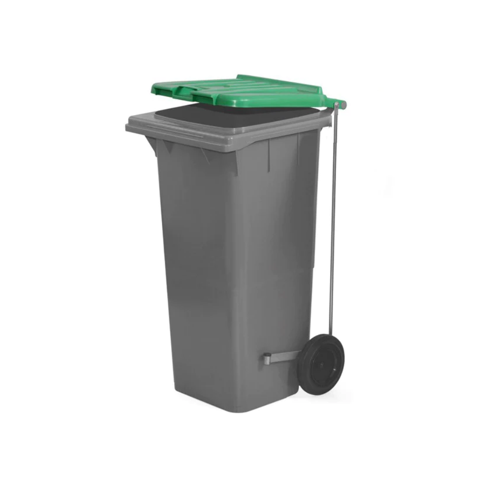 Poubelle à roulettes de 120 litres avec pédale