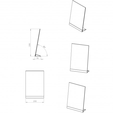 Expositor de Balcão Iluminado A4
