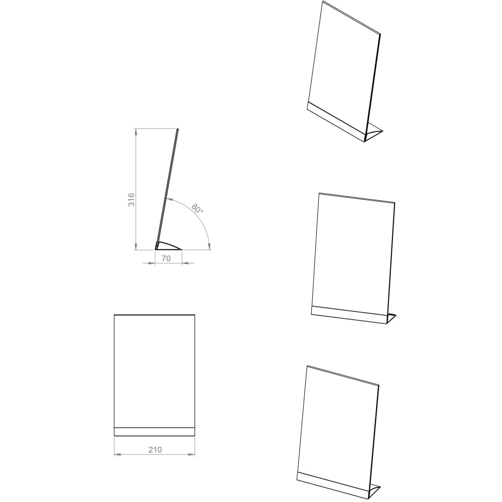 Expositor de Balcão Iluminado A4