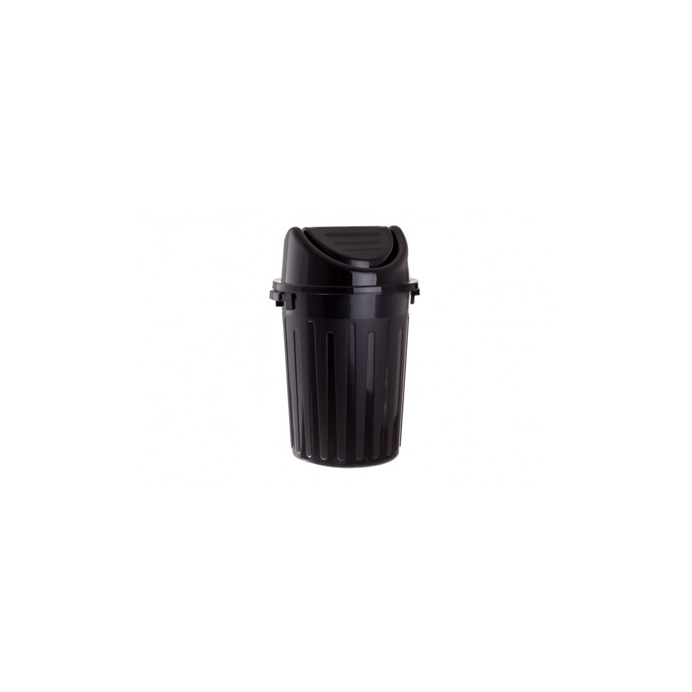 Cubo de basura con tapa basculante pp negro 100L 56x87cm