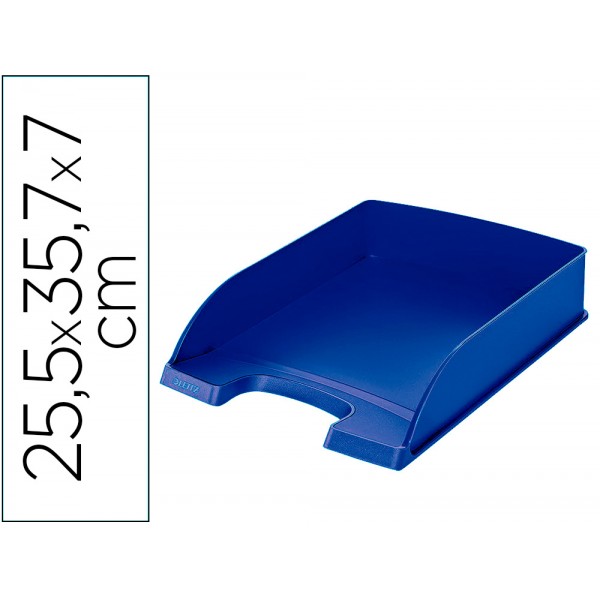 Bandeja de secretaria plastico leitz recycle azul 255x357x70 mm