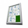T-information display case in green leather