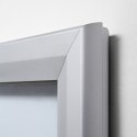 Vitrine en T en cuir gris