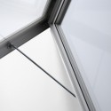 Vitrine en T en cuir gris