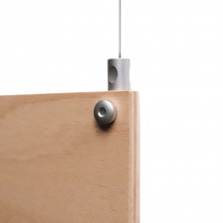 Señalización de madera suspendida