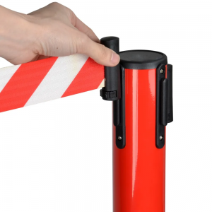 Bornier rouge avec 1 ruban rouge/blanc