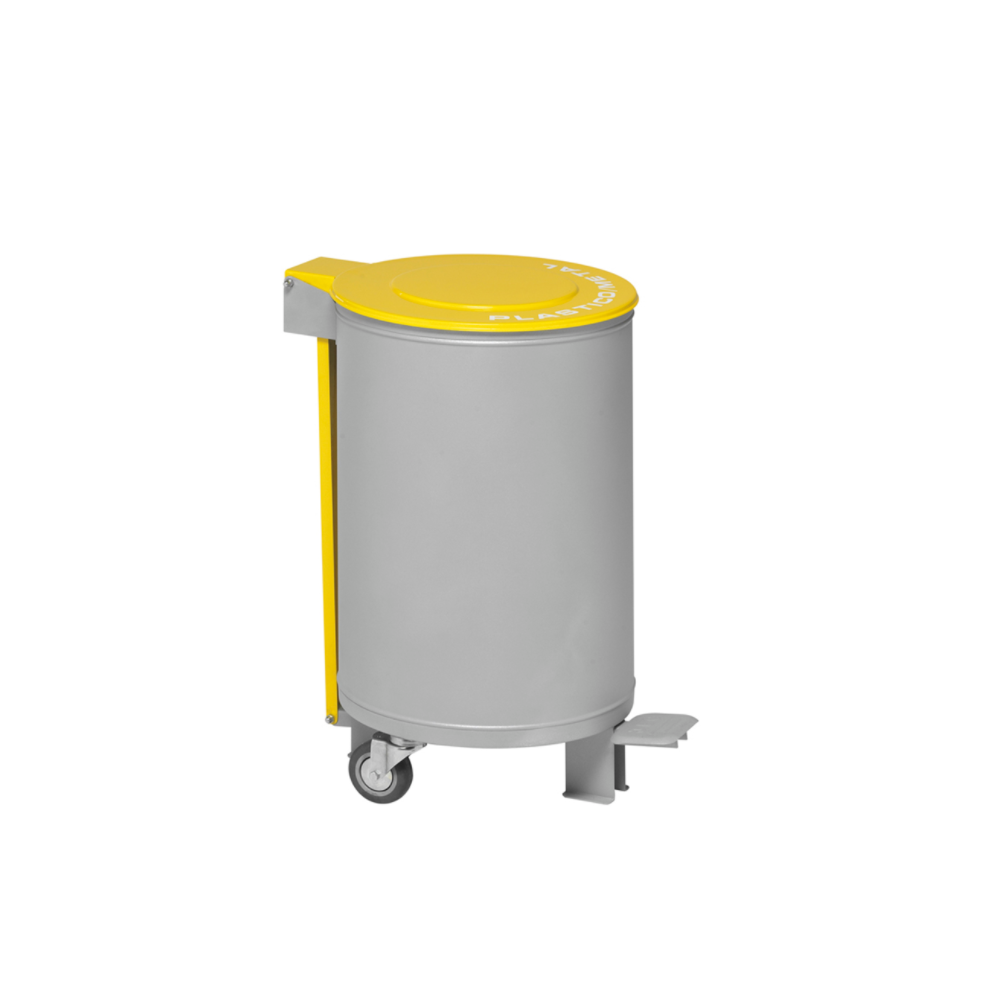 Papelera de reciclaje de 3 piezas con pedal