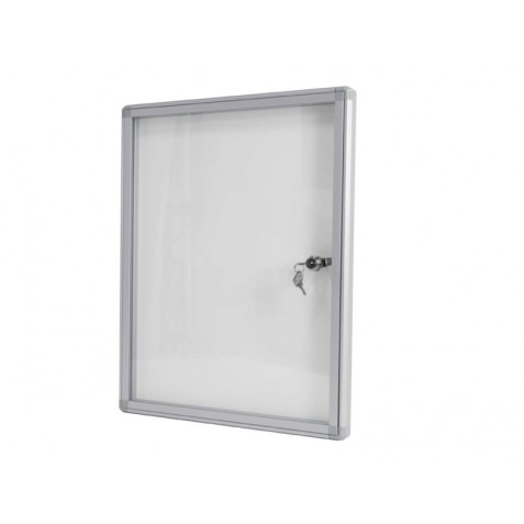 Vitrina con fondo magnético con puerta giratoria